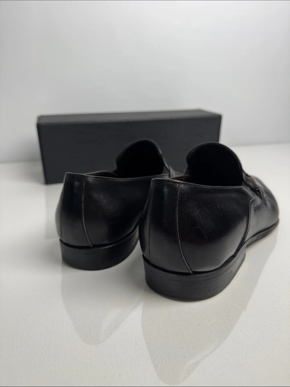 Bruno Magli Remiglio Men’s Black Leather Hand Made Dress Shoes 9M Made in Italy